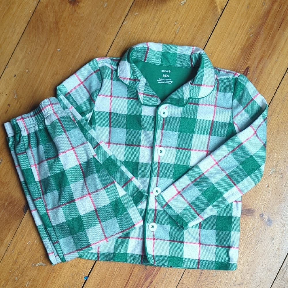 Green Plaid Kids Pajamas